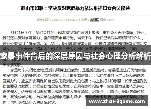家暴事件背后的深层原因与社会心理分析解析